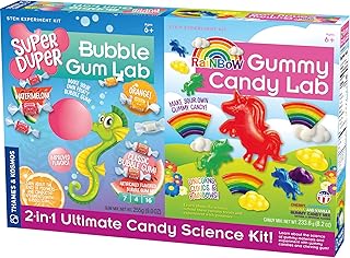 Thames & Kosmos 2-in-1 Ultimate Candy Science Kit | Super Duper Bubble Gum Lab STEM Kit & Rainbow Gummy Candy Lab STEM Kit | 2 Candy-Making Experiment Kits for Ages 6+