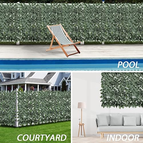 Miniatura 2 de Decoración de pared para valla de hiedra artificial expandible, valla de hojas de hiedra oscura, valla de seto para decoración del hogar, patio