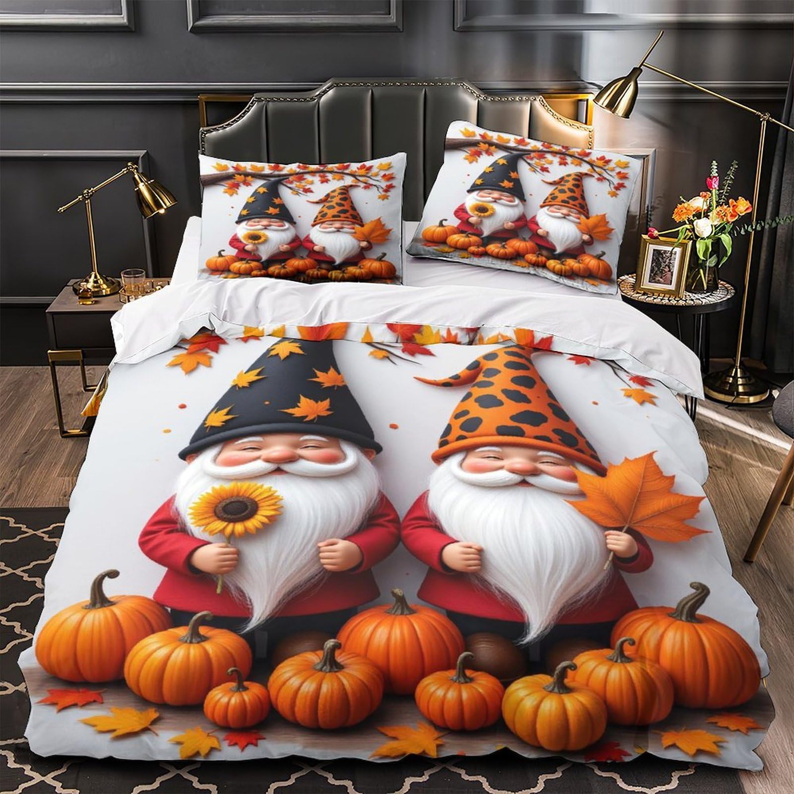 Parure de lit double motif chien pour créer un cocon d'automne chaleureux