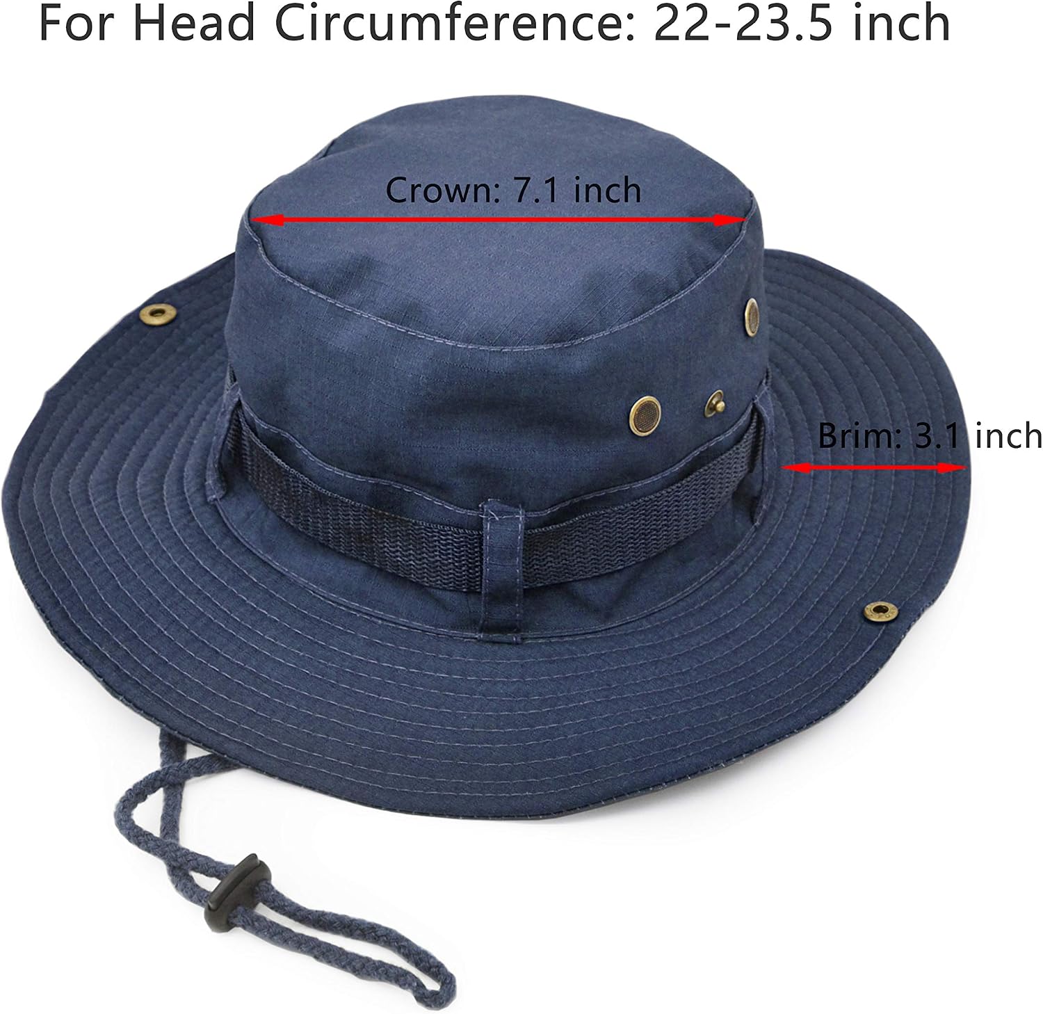 Outdoor Wide Brim Sun Protect Hat, Double Layer Classic US Combat Army Style Bush Jungle Sun Cap for Fishing Hunting Camping