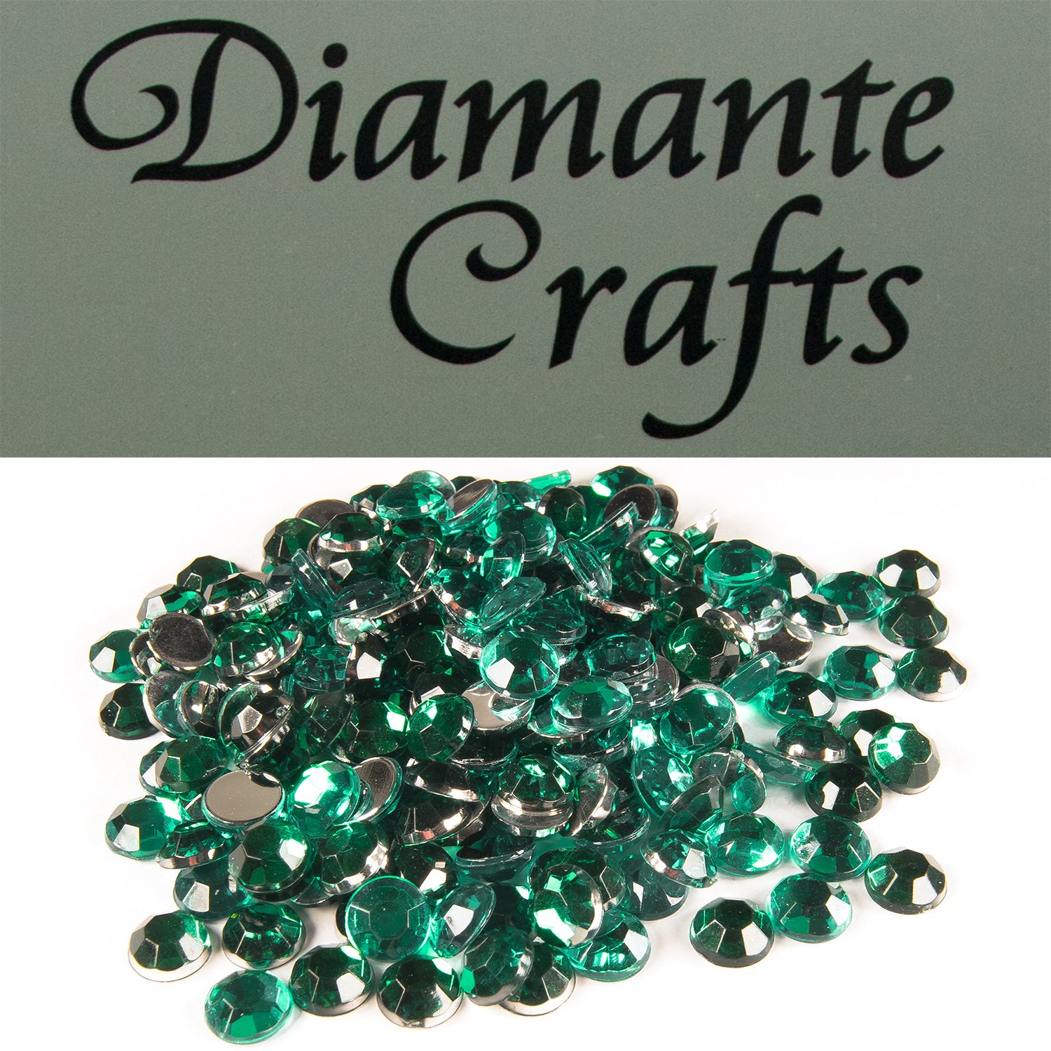 Diamante Crafts Green 200 X 6Mm Dark Diamante Loose Round Flat Back Rhinestone Craft Gems Created Exclusively