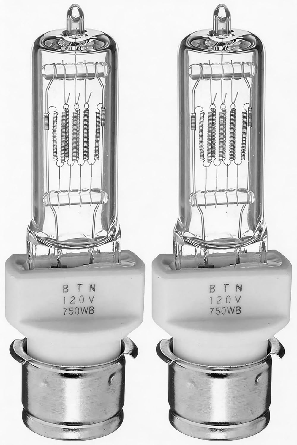 2PCS BTN 750W 120V P28s Lamp T7 Bulb BTN Lamp Pre-Focus Based Stage and Studio Replacement for Fresnel Bulb,Clear