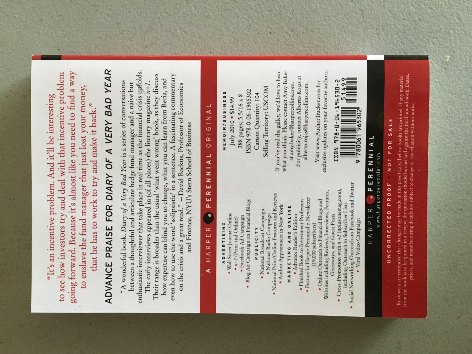 Book was great; not great that merchant sent a not-for-sale uncorrected proof