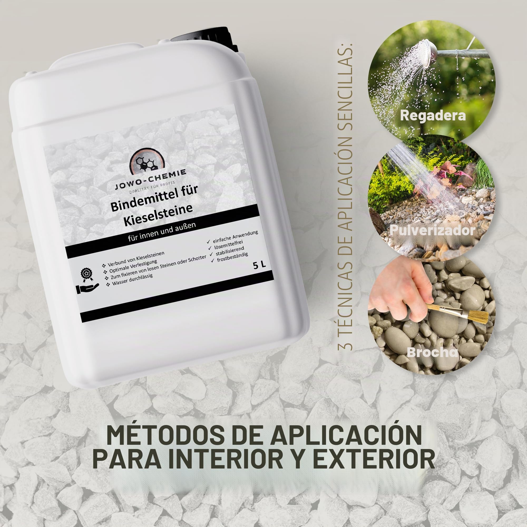 Aglutinante para grava (10 l) – Aglutinante para grava/grava de todo tipo, aglutinante de mantillo – Camino de jardín – Camino de piedra (10 l)