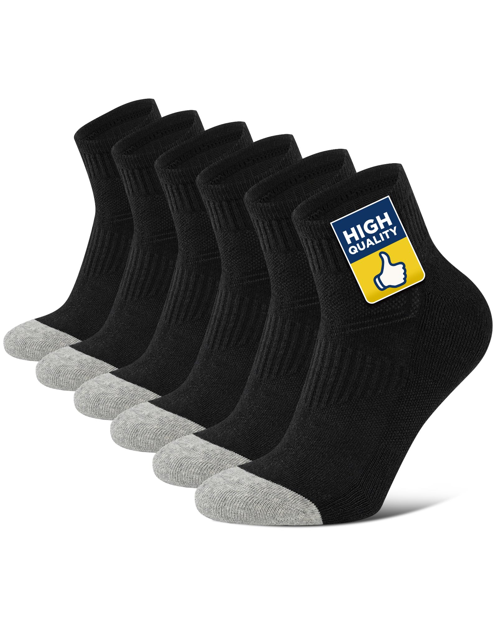 Niofind Sport Ankle Socks for Men Women, 3/6 Pairs Quarter Socks with Thick Cushioned, Anti-Blister Performance Running Socks, Breathable Cotton Athletic Socks for Trainer Walking Hiking Tennis — view 11