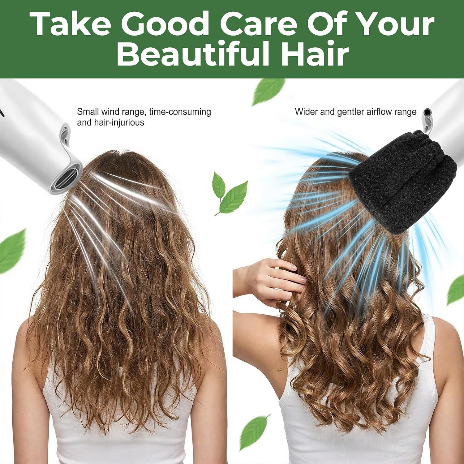 Tyqour 2PCS Sock Diffuser for Hair Dryer 5.51x4.13in Travel Hair Diffuser Universal Hair Dryer Diffuser Attachment Compact and Portable Tear-Resistant and Reusable