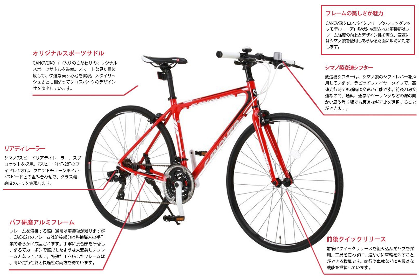 Amazon | CANOVER(カノーバー) クロスバイク 700C シマノ21段