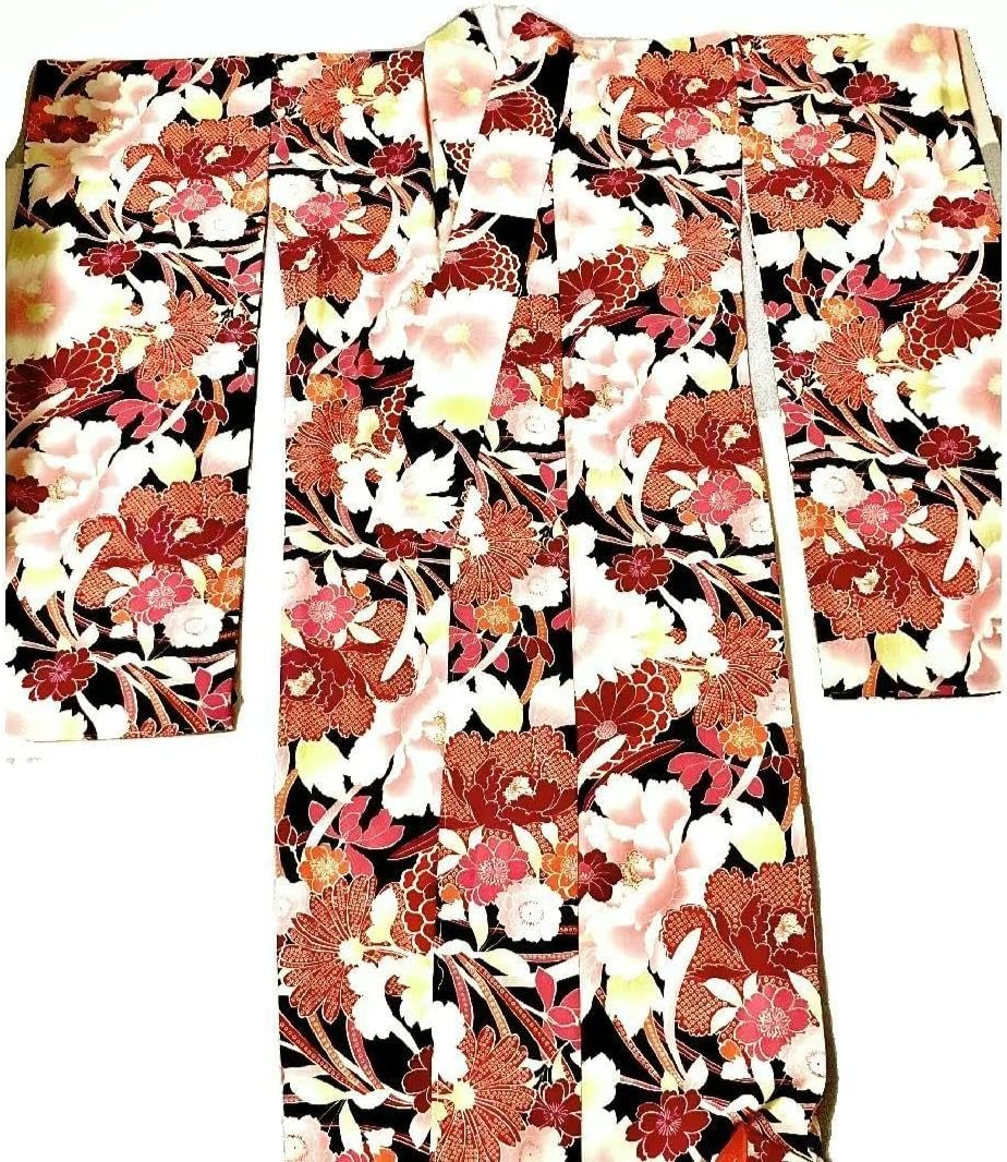 美品 金駒刺繡 着物 トールサイズ“優しさと迫力に流水と花丸文”訪問着