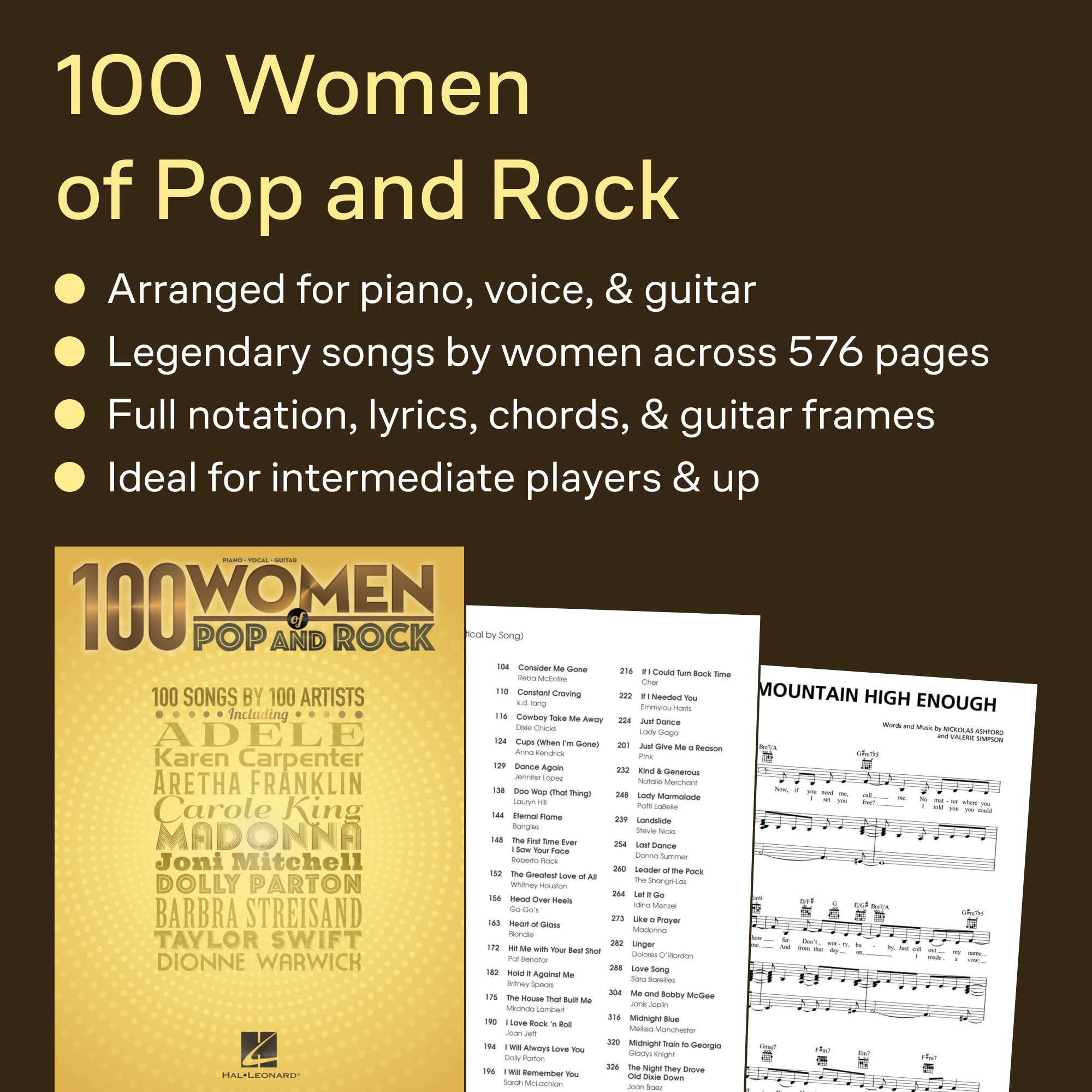 100 Women of Pop and Rock: Piano, Vocal, Guitar