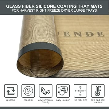 6 PCS Silicone Tray Mats Set for Harvest Right Freeze Dryer Large Trays - Freeze Dryer Machine Reusable Accessory, 19.758.43, Prevent Food Items from Sticking Freeze Dryer Trays