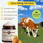 Premium Beef Tallow Skincare, Tallow and Honey Balm Face | Natural Face & Body Cream for All Skin Types | Deep Hydration, Anti-Aging, Sensitive Skin Safe | Non-Greasy, Light Frankincense Scent 4oz