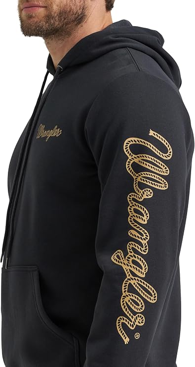 Wrangler Men's Blue Sleeve Logo Hoodie