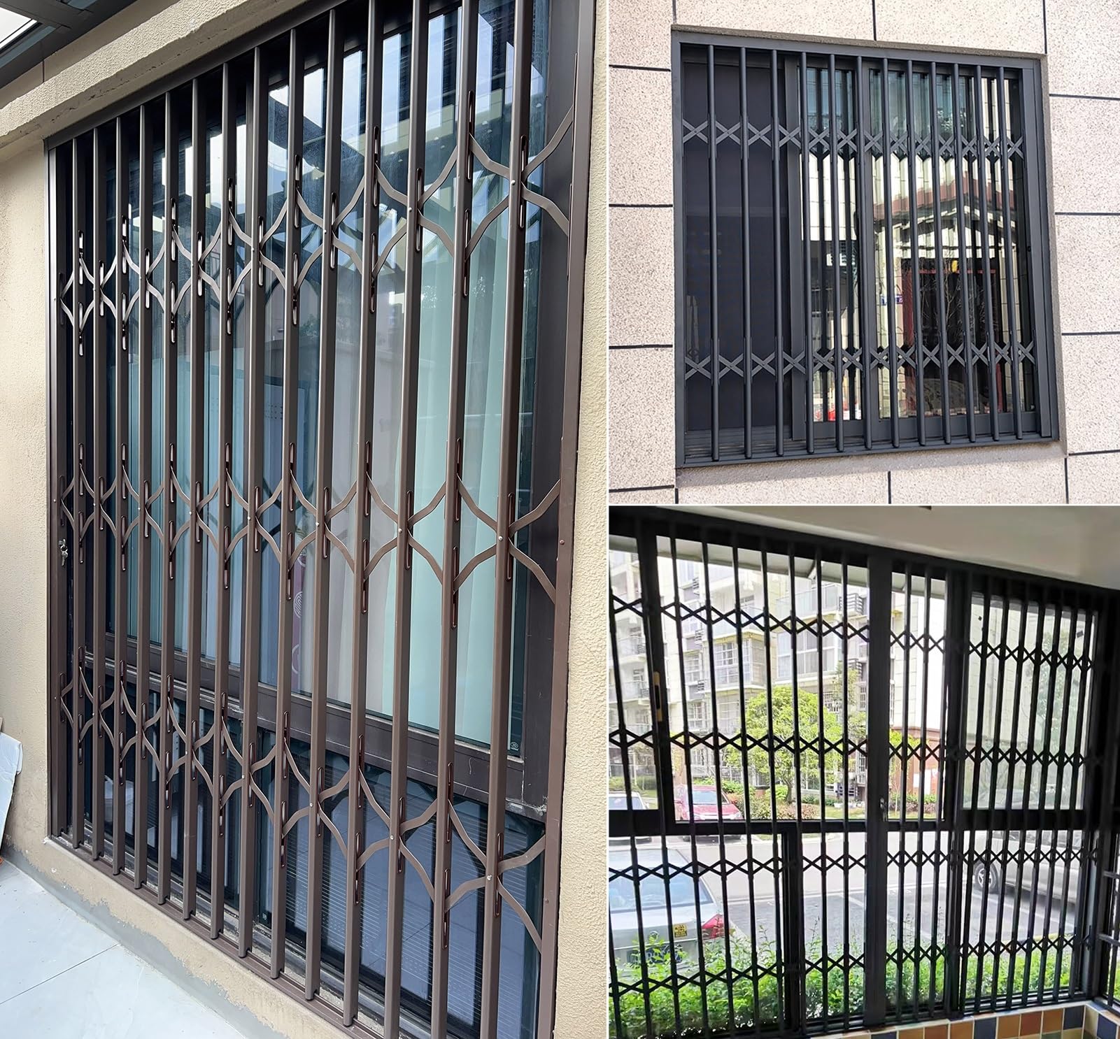 Inferriate per Finestre Griglie di Sicurezza Estensibili e Bloccabili per Finestre, Kit di Ferramenta per Barriera Pieghevole Ampia, Recinzione Protezione Personalizzabile(W90xH55cm/35x22in)