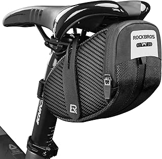 ROCKBROS ROCKBROS Bike Saddle Bag, Bike Bag Under Seat, Strap-on Cycling Wedge Pack, Bike Seat Storage Bag for Mountain Road Bikes, 0.75L