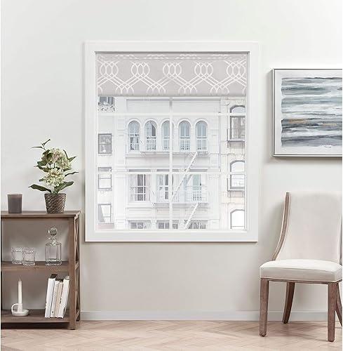 Miniatura 9 de Exclusive Home Prague Trellis - Persiana romana 100% de poliéster opaco, 27 x 64 pulgadas, color plateado