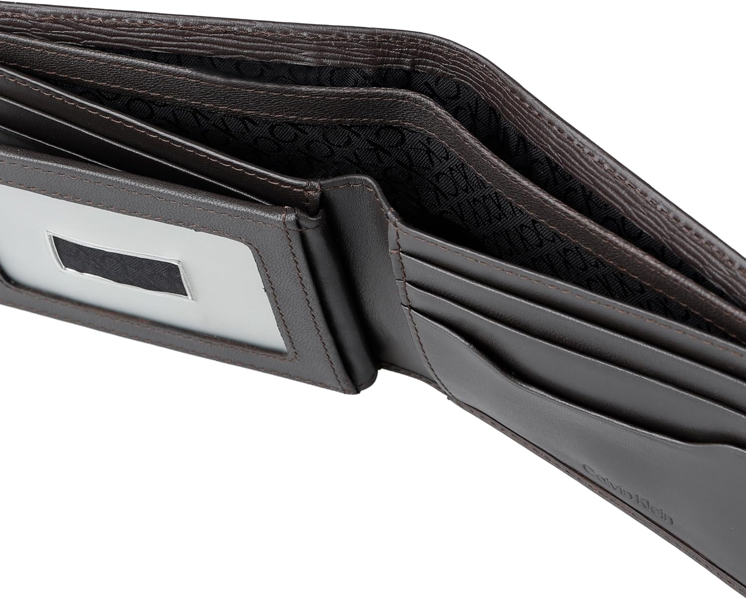 Calvin Klein Men's RFID Leather Minimalist Bifold Wallet with Multiple Card Slots and ID Window - Image 5