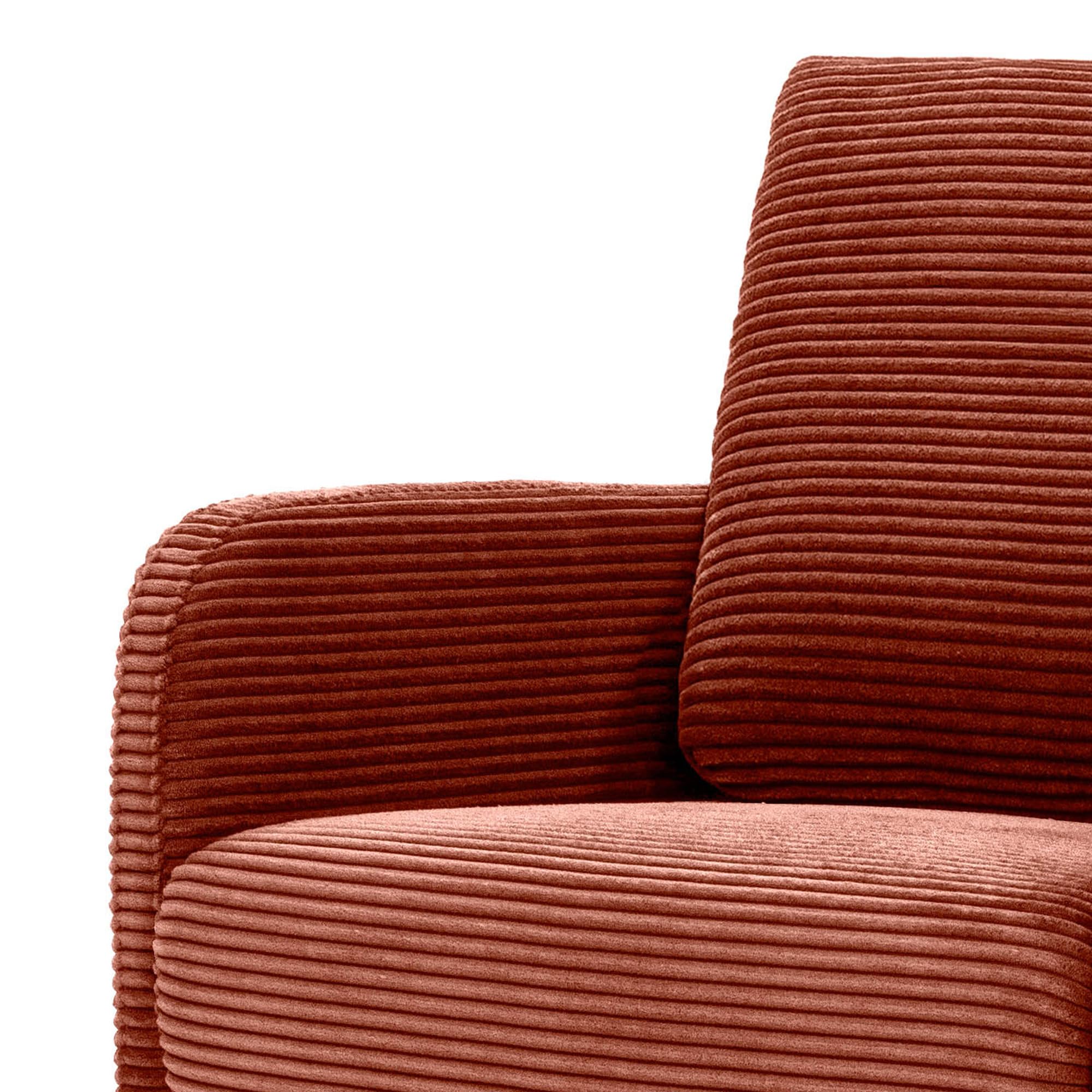 Sillón de diseño Emma en Pana Color Terracota