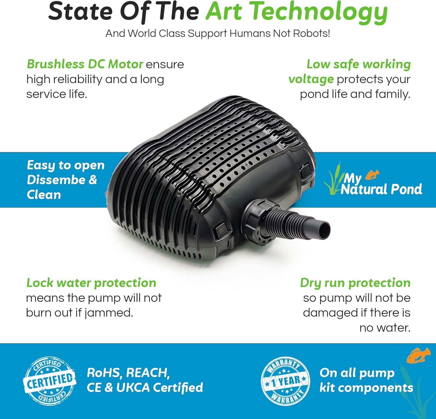 MNP Powerful Submersible Solar Powered Pond Pump Kit with Panels and Hose. No Battery. Advanced design. (25 Watts)