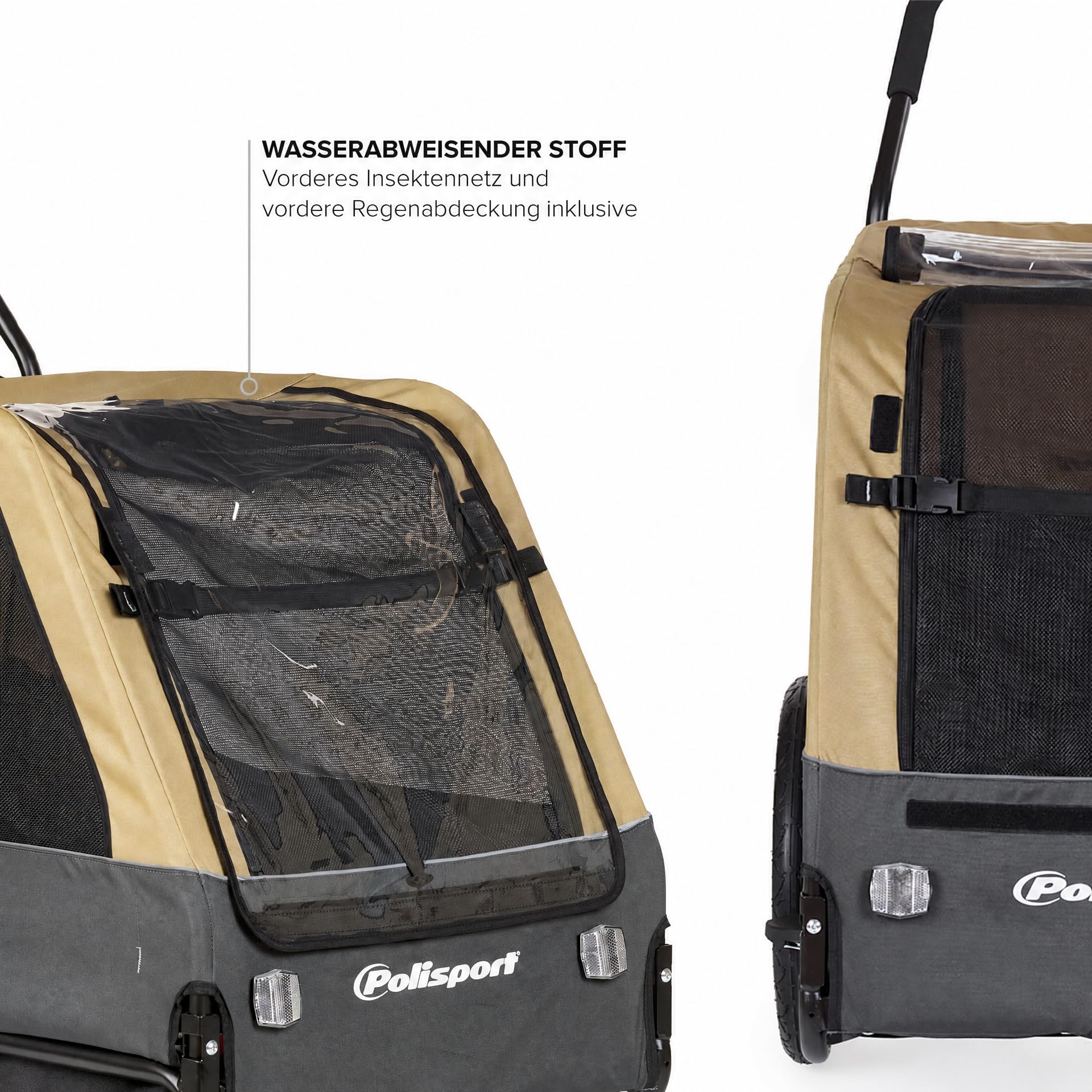 Polisport Hundeanhänger & 2-in-1-Kinderwagen Größe M & XL
