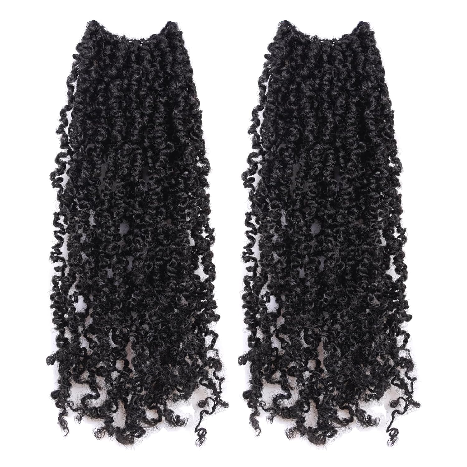 Toyotress Yanky Twist Crochet Hair – 14 Inch 2 Packs (30 Strands/Pcs) Fluffy Spring Mini Twist Short Bob Passion Twist, Natural Black Pre-Looped Crochet Braids Braiding Hair (14 Inch, 1B-2P)