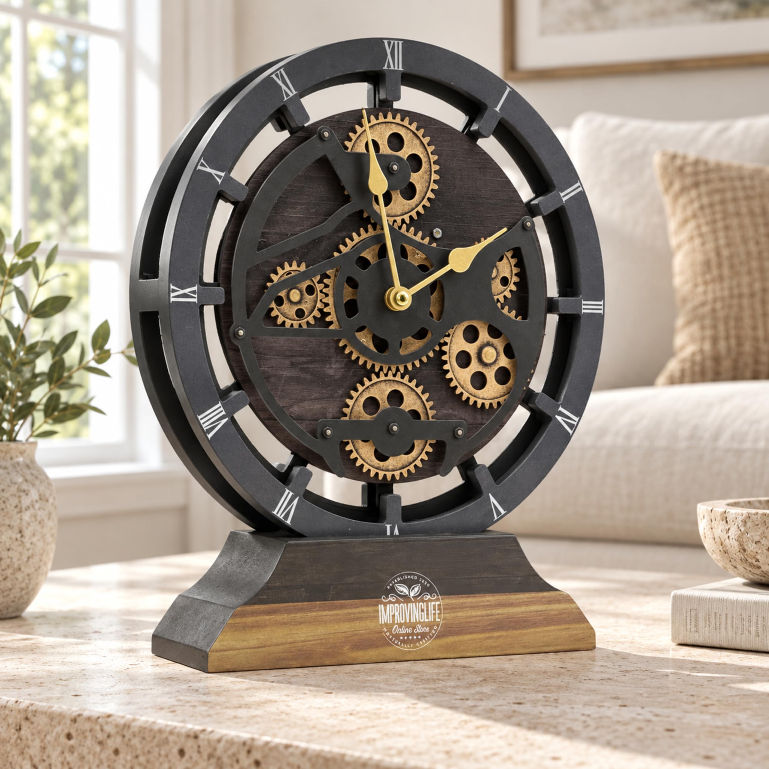 Amazon.co.jp: ImprovingLife The Gears Clock デスククロック 10