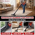 Cordless Handheld Vacuum Cleaner Compatible with Milwaukee M18 18V Battery, 400W High Power, 6-in-1 Portable Vacuum for Pet Hair & Home, 2 Washable HEPA Filters (Battery Not Included)