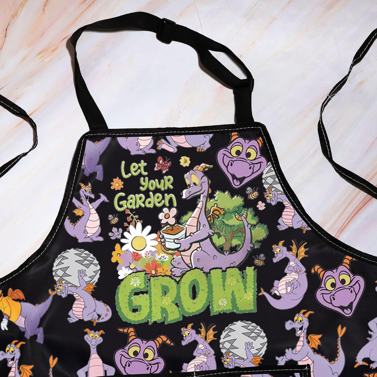 WZMPA Purple Dragon Kitchen Apron Dragon Fans Gifts Let Your Garden Kitchen Apron Purple Dragon Merchandise image 3