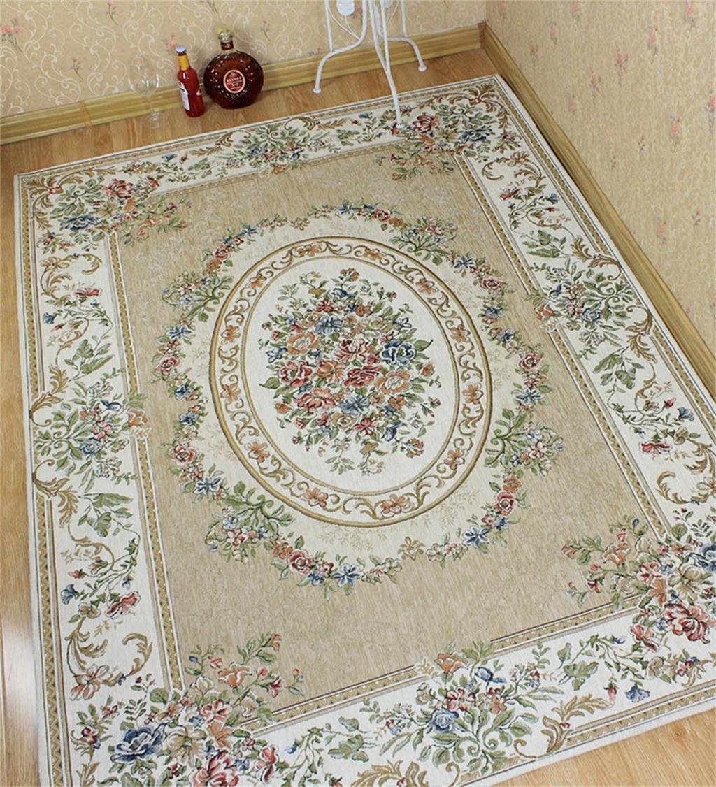 CAIJUN Rugs European Pastoral Rug Carpet Living Room Coffee Table Bedroom Bedside Carpet Restaurant Retro Pattern Area Rugs (Color : D, Size : 100 * 150cm)