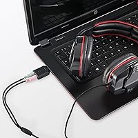 Vista 5 de Syba Adaptador de sonido estéreo USB externo para Windows, Mac, fuente de audio adicional de Linux con conector de micrófono de audio de 0.138 in