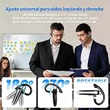 2026 Auriculares Manos Libres Oreja Bluetooth V6.1 con CVC 8.0 Doble Micrófono, 24 Horas de Juego, Auricular Bluetooth Conexión de Dos Dispositivos para para iPhone, Android y PC, Negro Clásico - 8