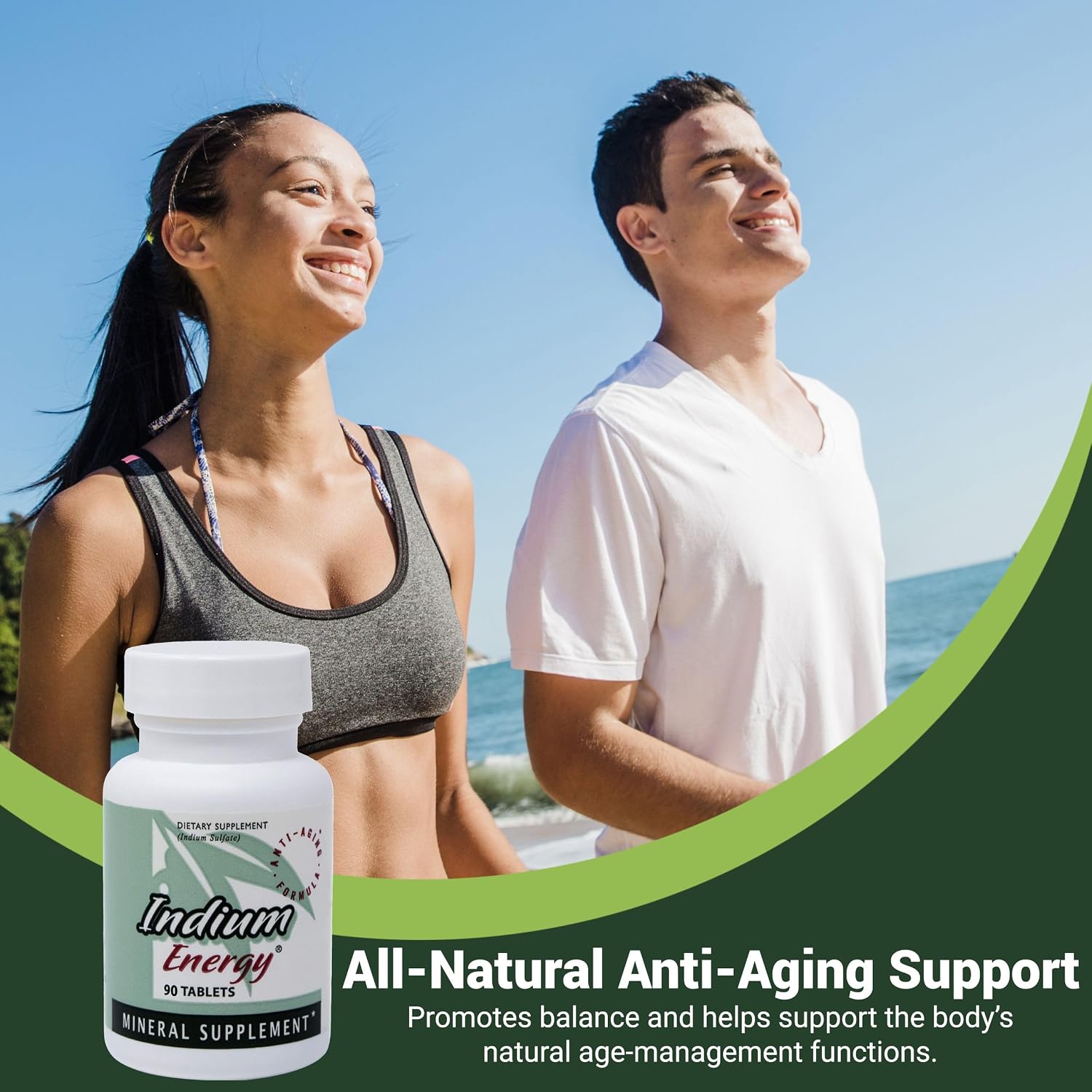 EAST PARK Research Indium Energy® Dietary Supplement Tablets – Indium Trace Mineral Formula with Olive Leaf Extract – Adult Daily Use – Simple Wellness Support – 90 Count