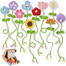 Joyclub Crochet Kit for Beginners 10 Flower Bookmarks for Adults