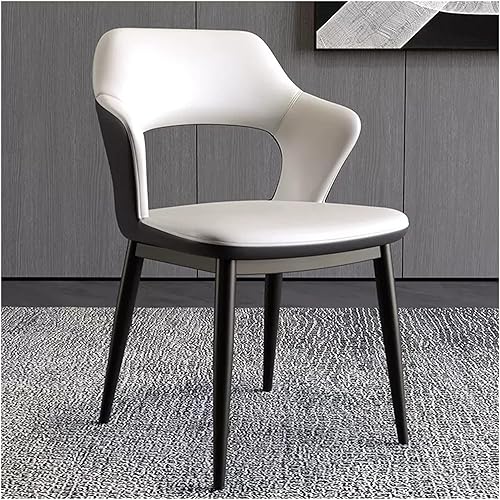 Accent Chair, Living Room Dining Chairs PU Leather Modern Side Tub Chair with Curved Back Thick Soft Padded Seat