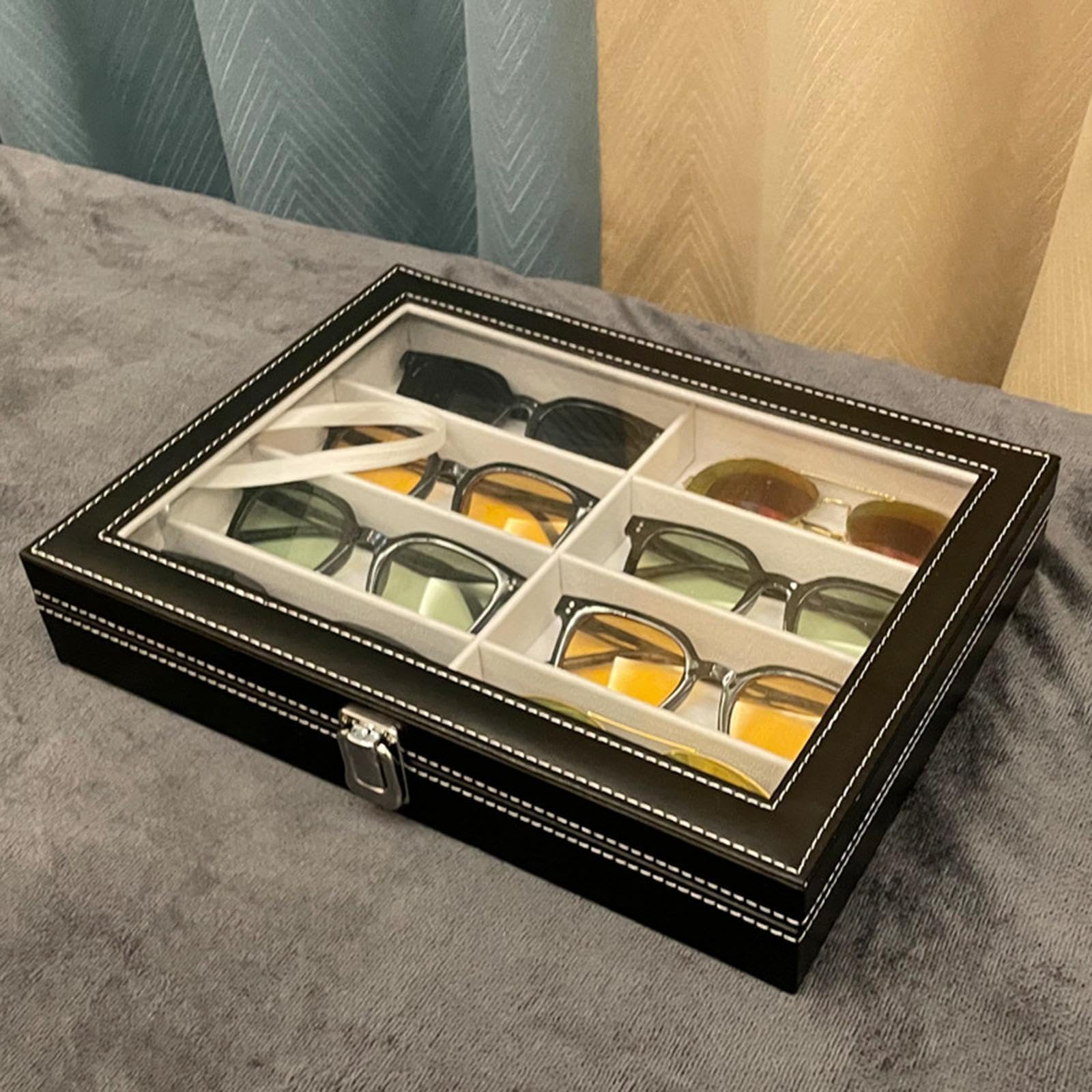 Estuche para guardar gafas de sol, organizador duradero, bandeja compacta para guardar joyas, para el hogar, la cómoda y el armario, organizador de 8