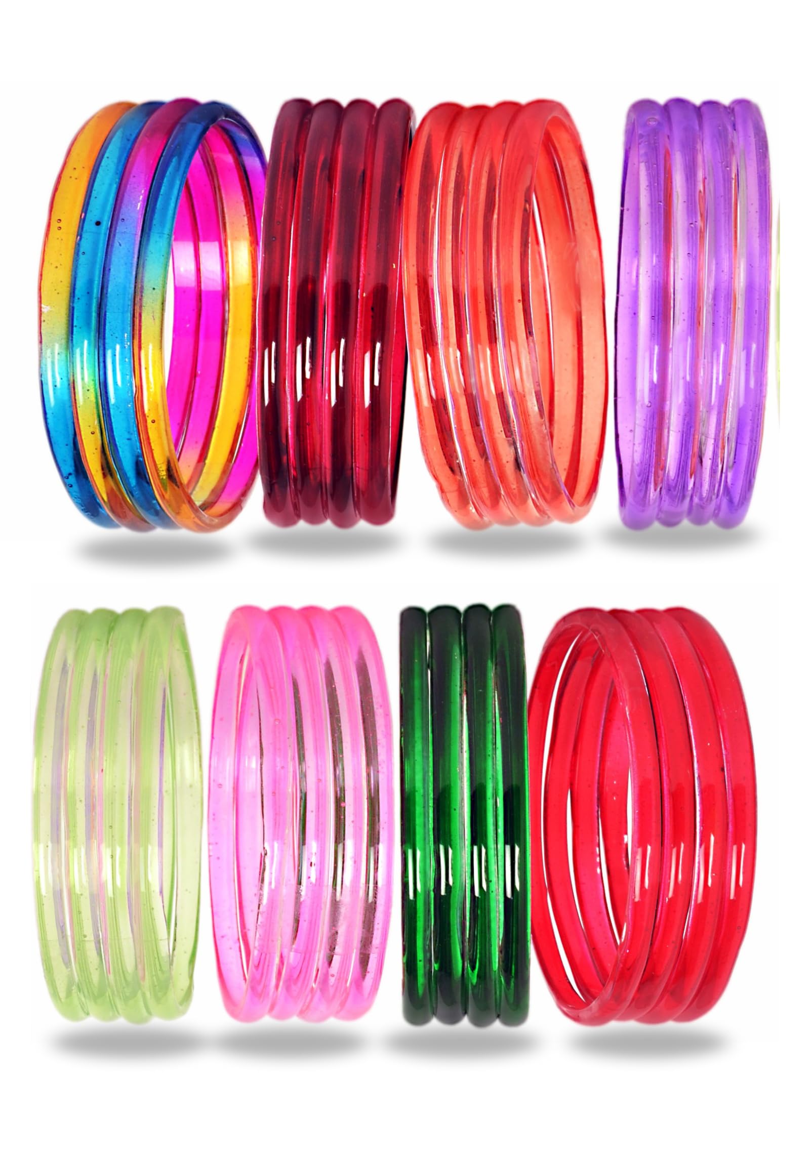 Glass Bangles/Kadas for Women |Smooth finish Kadas | Red,Green,Mehrun,Pink, Purple Multicolor Colors |Bangles for women Size: 2.4, 2.6 & 2.8 (32 Pcs)(S2K9U7)-image-11