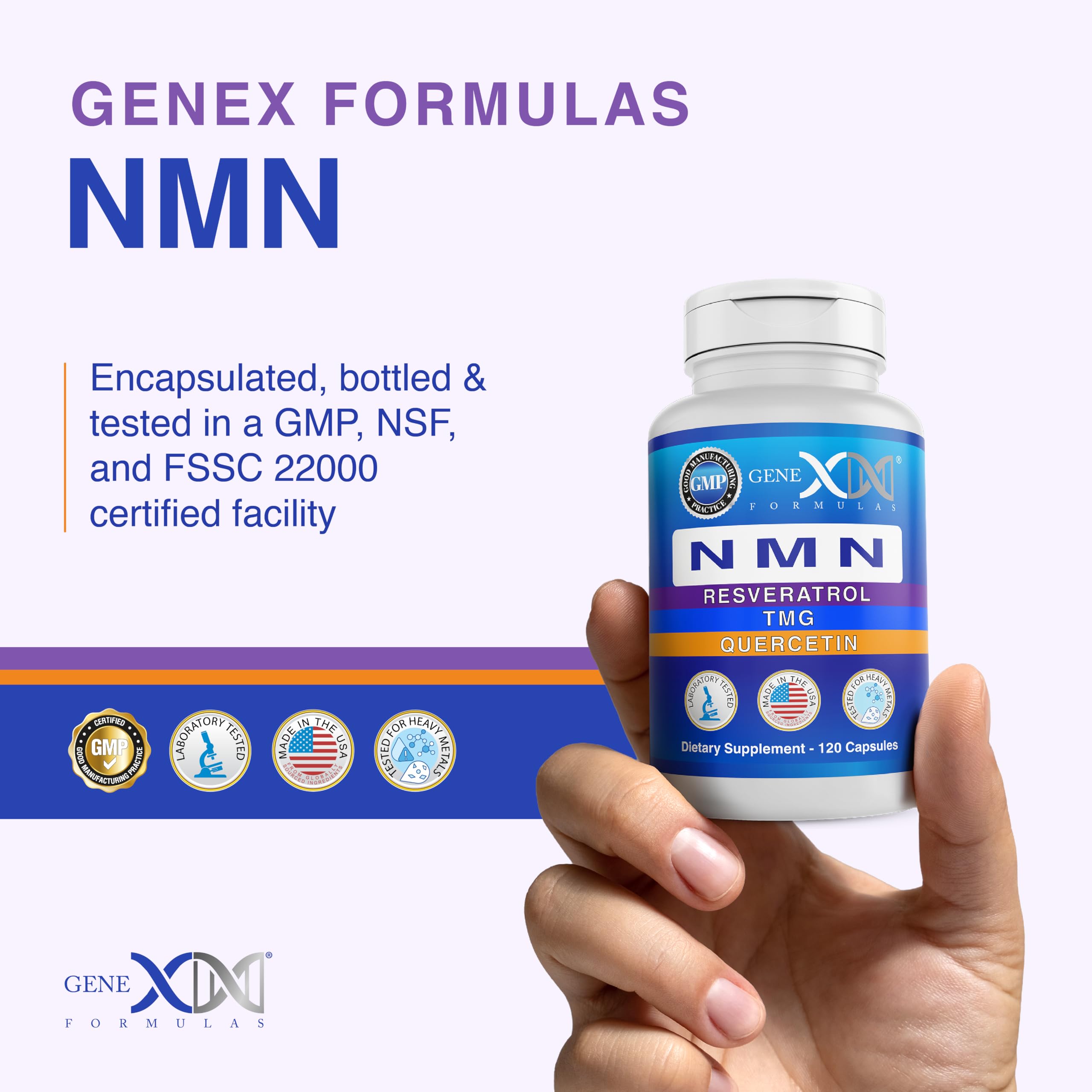 Genex Formulas NMN 1000mg 4-in-1 with TMG, Quercetin and Resveratrol — Amazon image 8