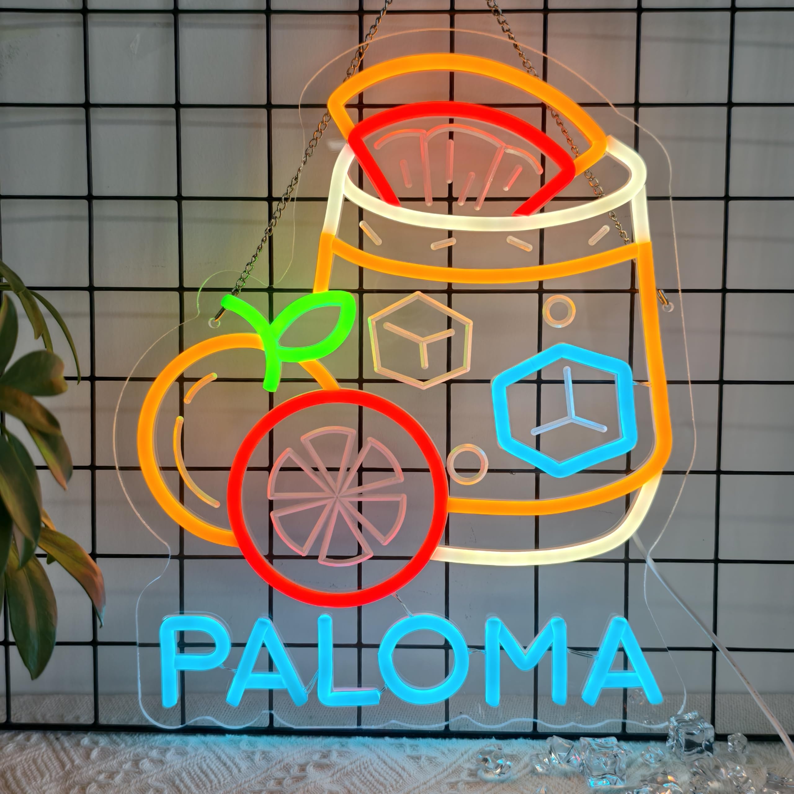 CNBEYOUNG Paloma - Insegna al neon, da appendere, decorazione artistica da parete per ristoranti messicani, negozi, cocktail, bar, cucina, feste, decorazione per la casa, con USB, super luminosa e