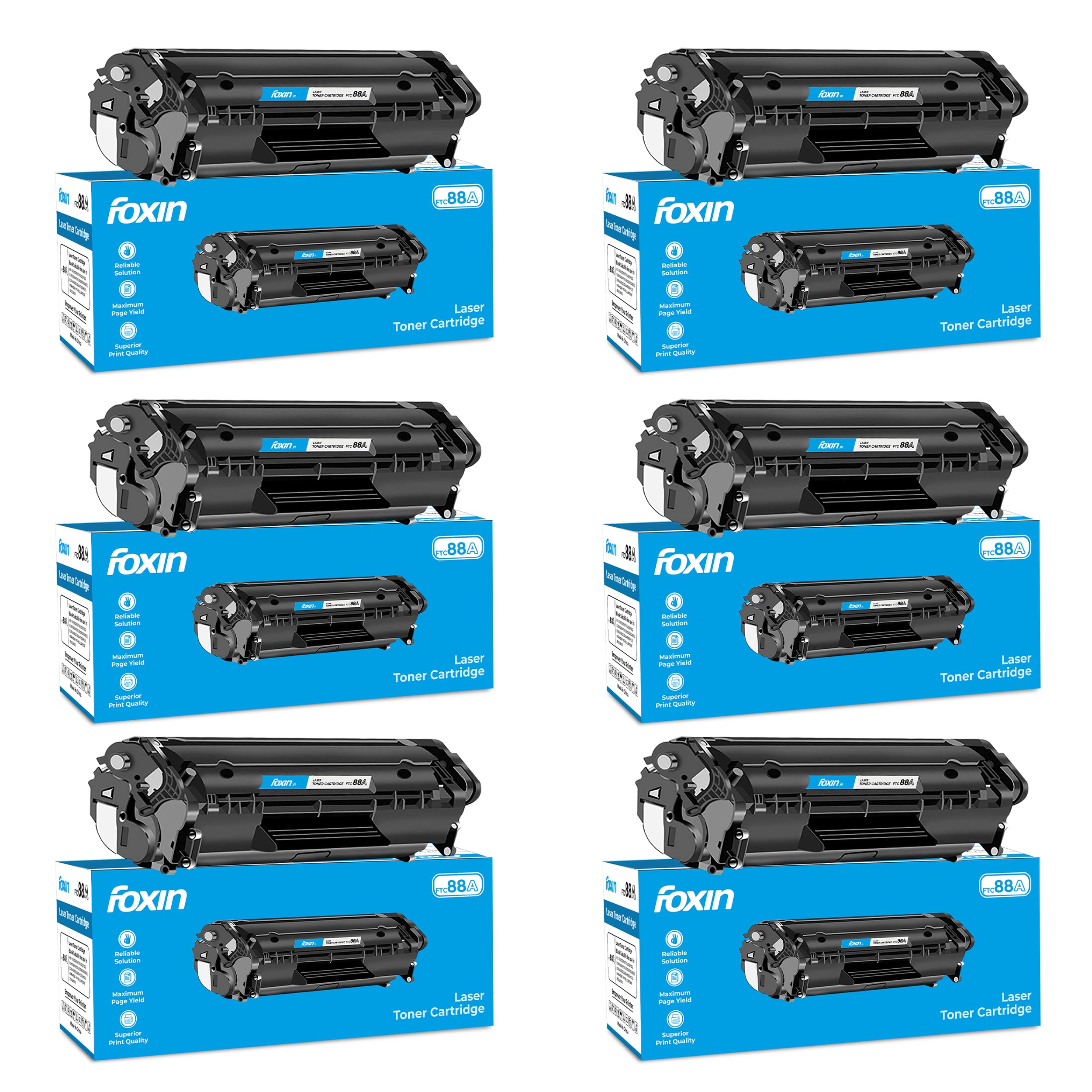 Foxin FTC 88A Laser Toner Printer Cartridge Compatible for HP Laserjet Printer P1007, P1106, P1108, P1008, M1213nf, M1136MFP, M1216, MFP M1218nfs, M128fw MFP M128fn, MFP M226DW, M226DN, BLACK-Set of 6 (B0D4929QP2) Amazon Price History, Amazon Price Tracker