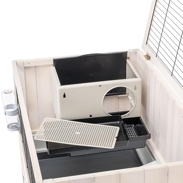 Foto 5 de 7 de Ferplast Conejera Cottage de Madera FSC, Jaula para Conejos, Dos Pisos espaciosos, Accesorios incluidos