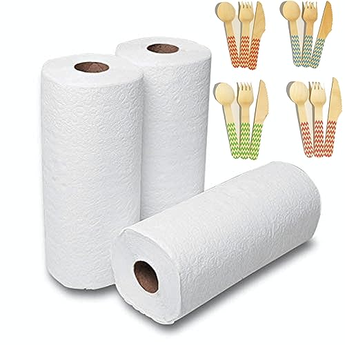 Miniatura 2 de Perfect Stix Toallas con regalo adicional. 12 toallas y regalo adicional de cubiertos de cheurón de madera impresa. Colores surtidos. Cubiertos