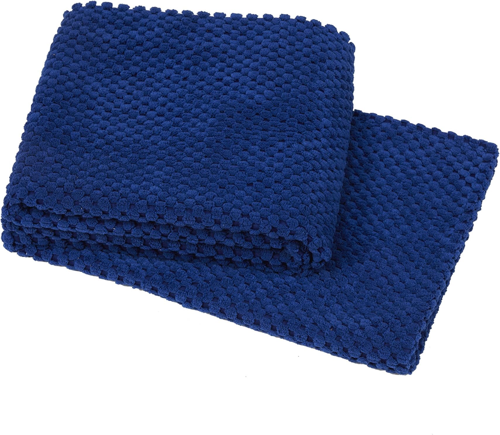 Hamilton McBride Chenille Spot Blue Throwover/Blanket (Single Sided) 51inx71in (130cmx180cm) Approximately