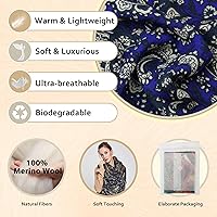 Vista 3 de DANA XU Lujosa bufanda de cachemira floral de gran tamaño, 100% de lana pura, extra grande, cálida, chal y envoltura para mujer