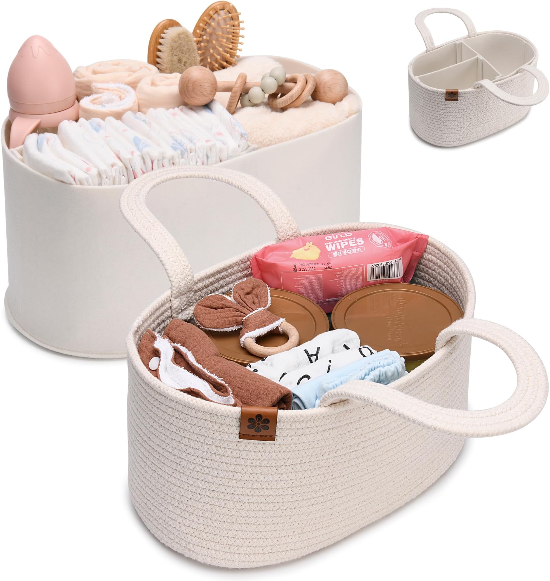 PeraBellaBaby Diaper Caddy Organizer, Diaper Organizer for Changing Table Organizer, Baby Organizer for Nursery, Baby Car Diaper Caddy Basket