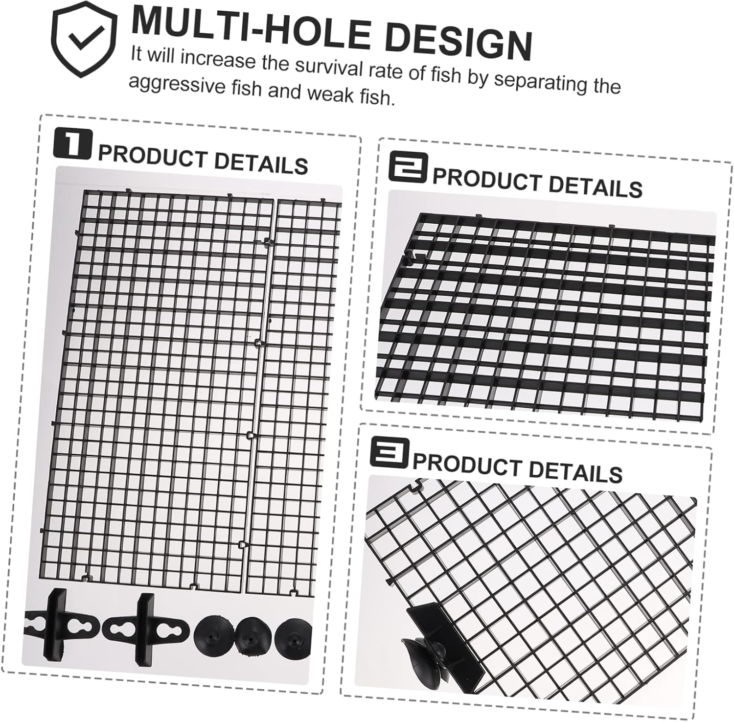 Abaodam 1set Aquarium Isolation Mesh Divider Fish Tank Separator Cups Panels for Easy Installation and Water Permeability for Isolating Fish and Building Platforms