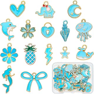 30Pcs Assorted Enamel Charms for Jewelry Making Alloy Charms for Bracelets Necklace Earring Keychains DIY Supplies
