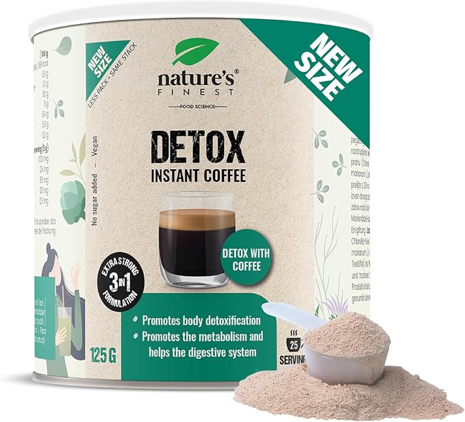 Nature's Finest Detox Coffee - Café Detox Suave con Cardo Mariano y Chlorella, Vegano