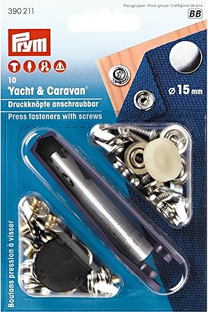 PRYM Nähfrei Druckknöpfe 15mm Yacht & Caravan (10St) SB-Karte PRYM Nähfrei Druckknöpfe 15mm Yacht & Caravan (10St) SB-Karte