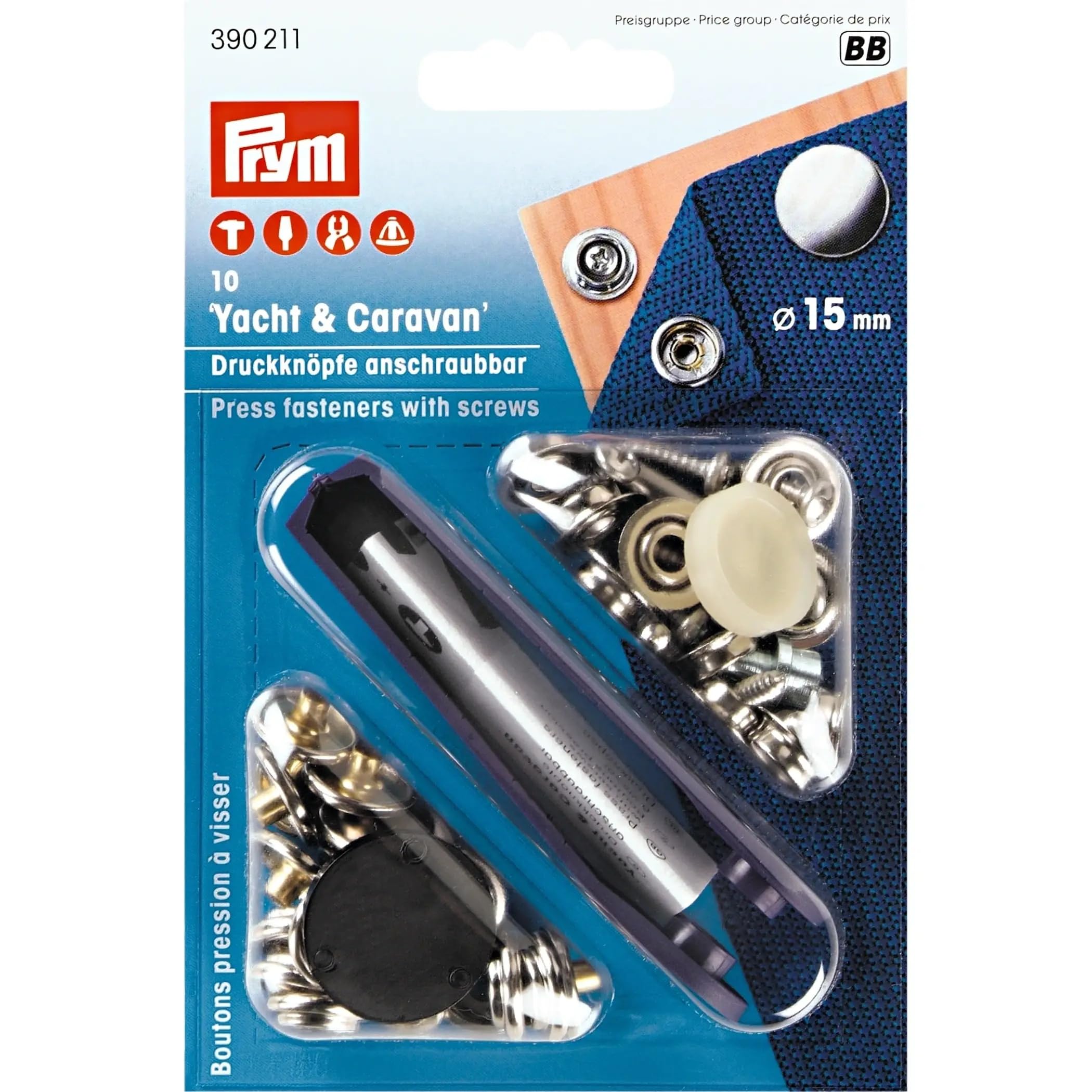 Prym Yacht Caravan Snaps Press Fasteners Silver - Per Pack Of 10 4002273902117