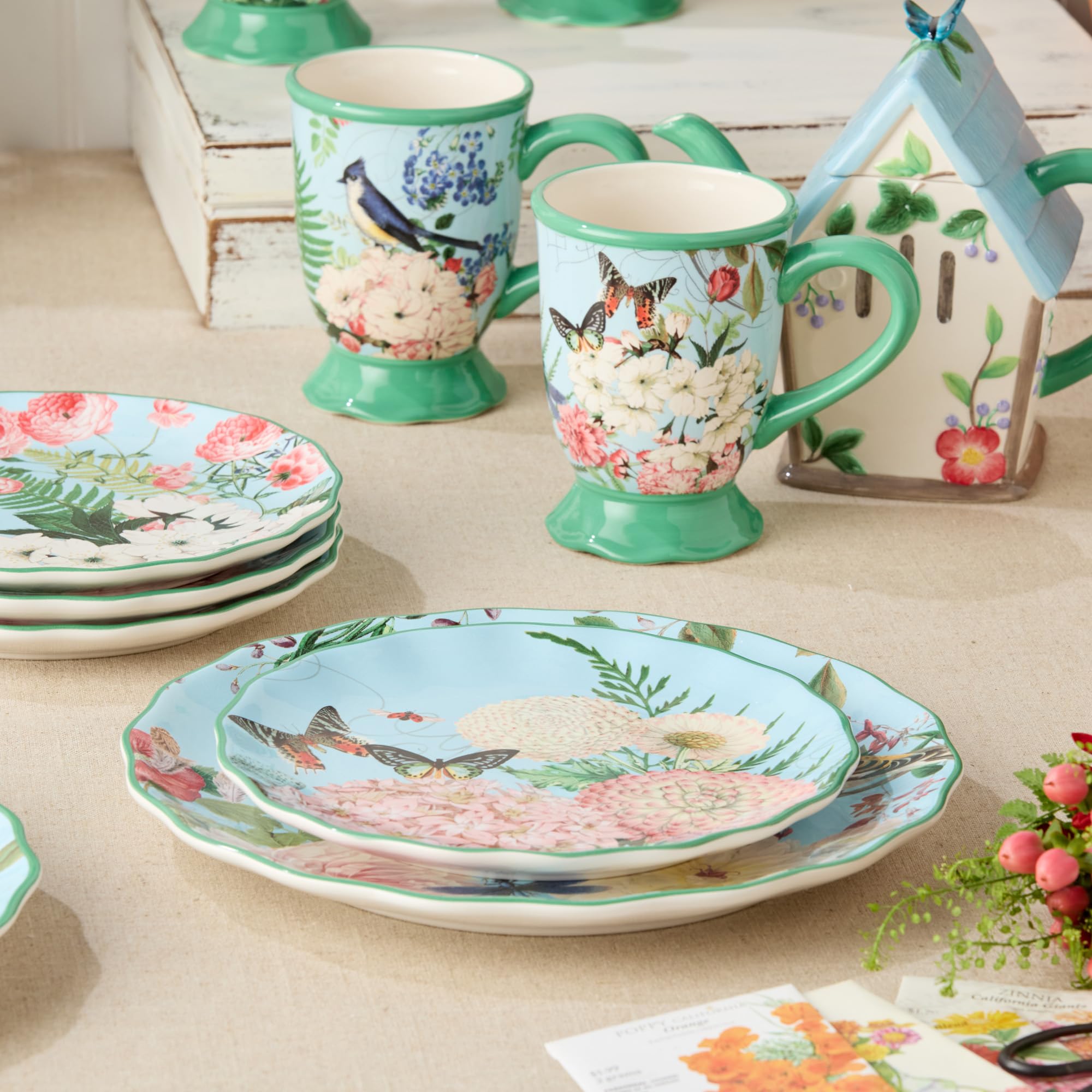 Amazon.com | Flora Set of 4 Salad Plates – 9-Inch Ceramic Plates