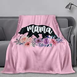 MADISON GRIFFITHS Mama Bear Floral Watercolor Flowers Ultra-Soft Fleece Bed